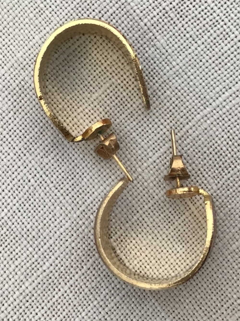 Vintage Cloisonné Enamel Floral Hoop Earrings Gold Tone Boho Retro Autumn - Picture 8 of 10